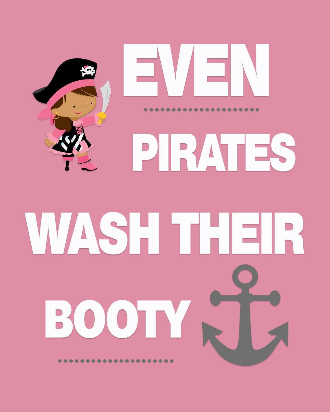 Even Pirates Wash Their Booty Wall Decor// Bathroom Wall - Etsy