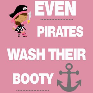 Even Pirates Wash Their Booty Wall Decor// Bathroom Wall Decor// Home ...