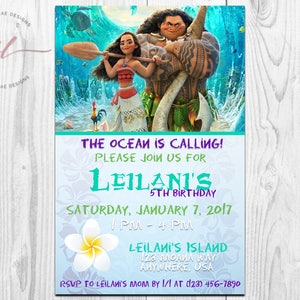 Moana Invitation// Moana Theme// Ocean// Kids Party// Kids Birthday