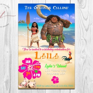 Moana Birthday Invitation