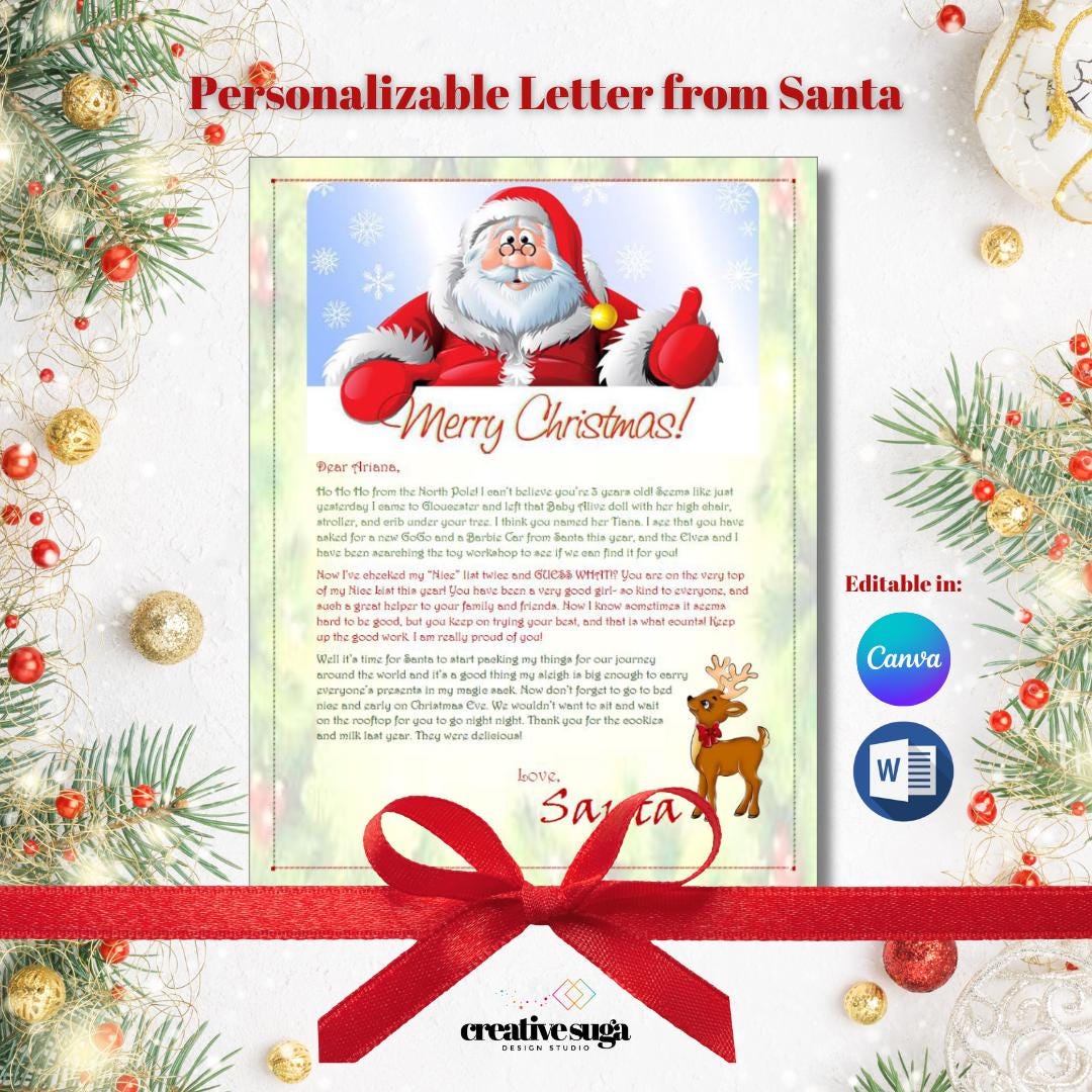 Personalized Santa Letters// Santa Letter to Kids// Christmas