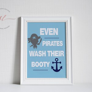 Even Pirates Wash Their Booty Wall Decor// Bathroom Wall Decor// Home ...