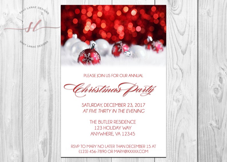 Christmas Party Invitation Etsy