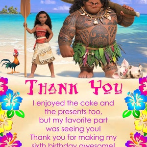 Moana Thank You Card// Moana// Kids Thank You Card - Etsy