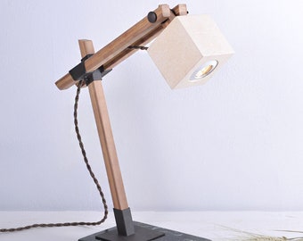 Wooden Lamp ,Architect Lamp, contemporary Lamp, Bedside Lamp, Wood Office Lamp, Work Lamp, Gift, Handmade, Desk Lamp, Table Lamp
