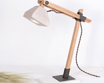 Wooden Lamp ,Architect Lamp, contemporary Lamp, Bedside Lamp, Wood Office Lamp, Work Lamp, Gift, Handmade, Desk Lamp, Table Lamp