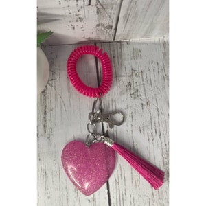 Keychain-Glitter Heart, Heart Keychain,Resin Heart Keychain, Bag Charm, Charm for Bag, Purse, Luggage, Gift, Birthday, Thank You, Keys,Bags