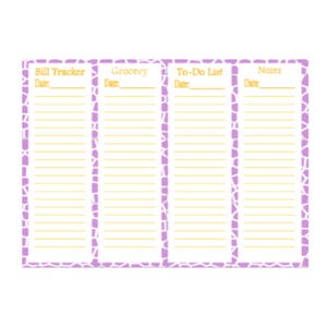 Notepad-Daily Tracker-Bill, Grocery, To-Do List, Notes (110lb Cardstock)