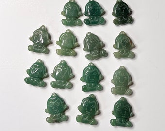 Destash 14 Jadeite Anime Type Character Pendants - trendy funny baby, green carved stone pendants