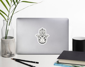 Virgo Stickers, Zodiac horoscope sign with constellation in a hamsa hand of progection Astrology gift Bubble-free stickers