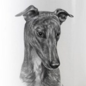 Printable Greyhound Dog Digital Image Pet Animal Download Graphic Original Portrait Grayhound Printable The Dog Watcher image 1