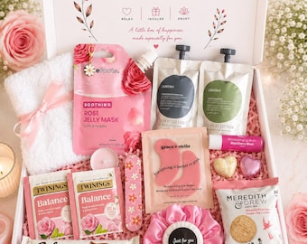 Pamper Gift Box For Her Birthday Pamper Hamper Self Care Package Hug in a Box Pick Me Up Thinking of You Personalised Letterbox Gift