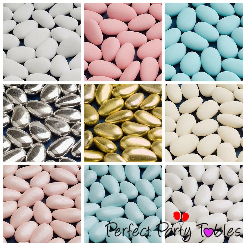 Luxury Italian Sugared Almonds, Sugared Almond Wedding Favours, Baby Shower Sugared Almonds, Pink Sugared Almonds, Blue Sugared Almonds 