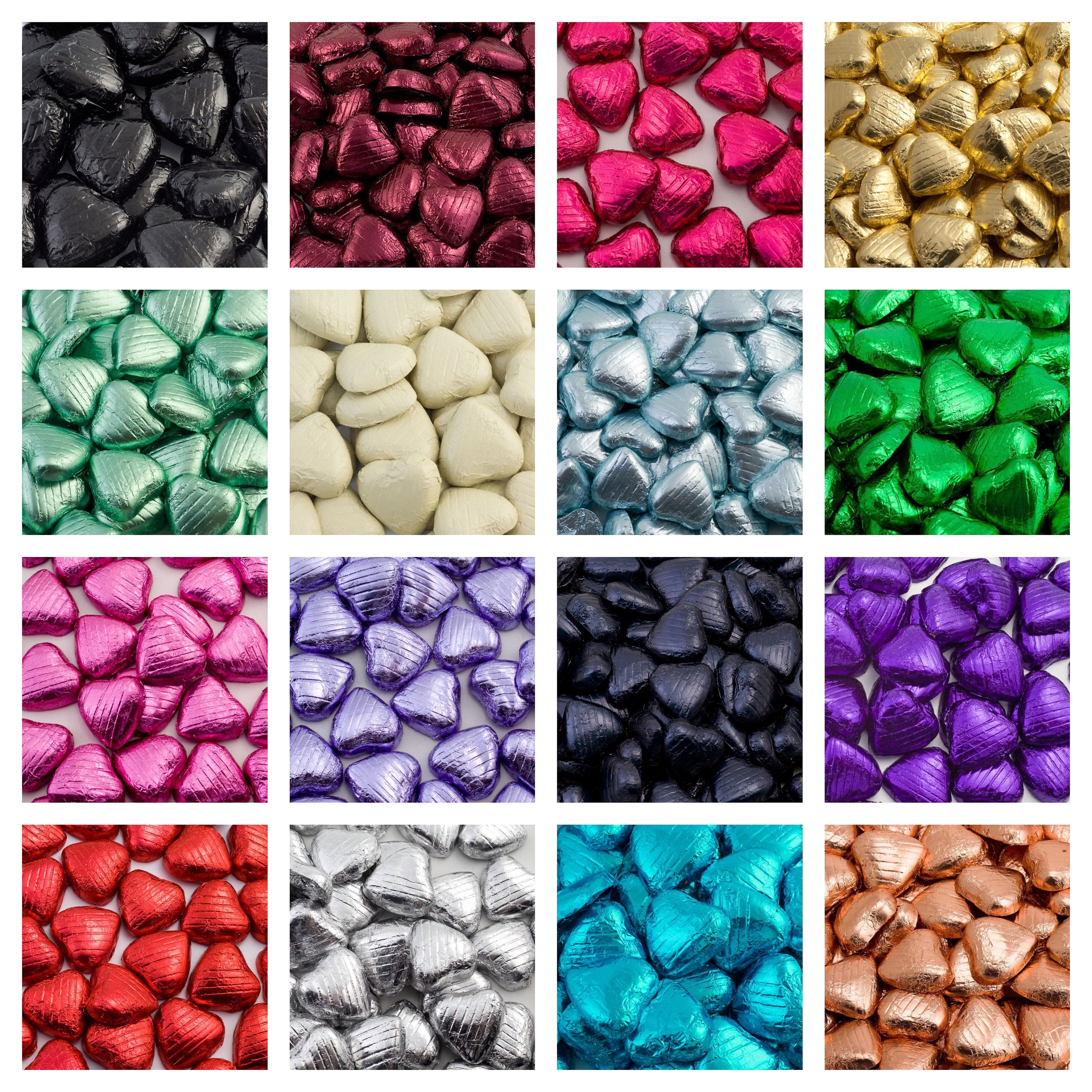 Foil Wrapped Milk Chocolate Hearts Foil Chocolate Table Etsy