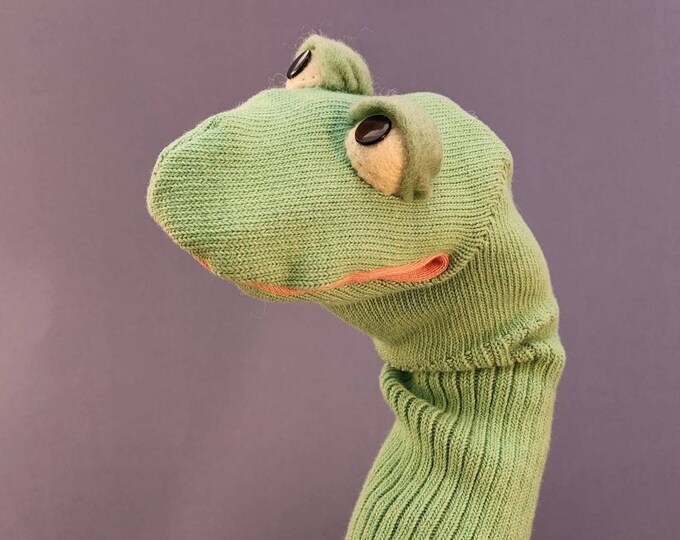 Sock Puppet Pogo the Frog Puppet Etsy