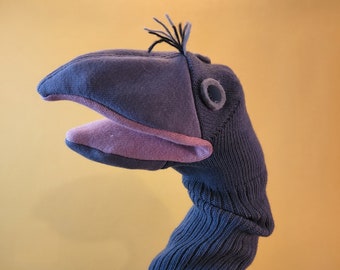 Sock Puppet- Mackinaw the Raven Puppet