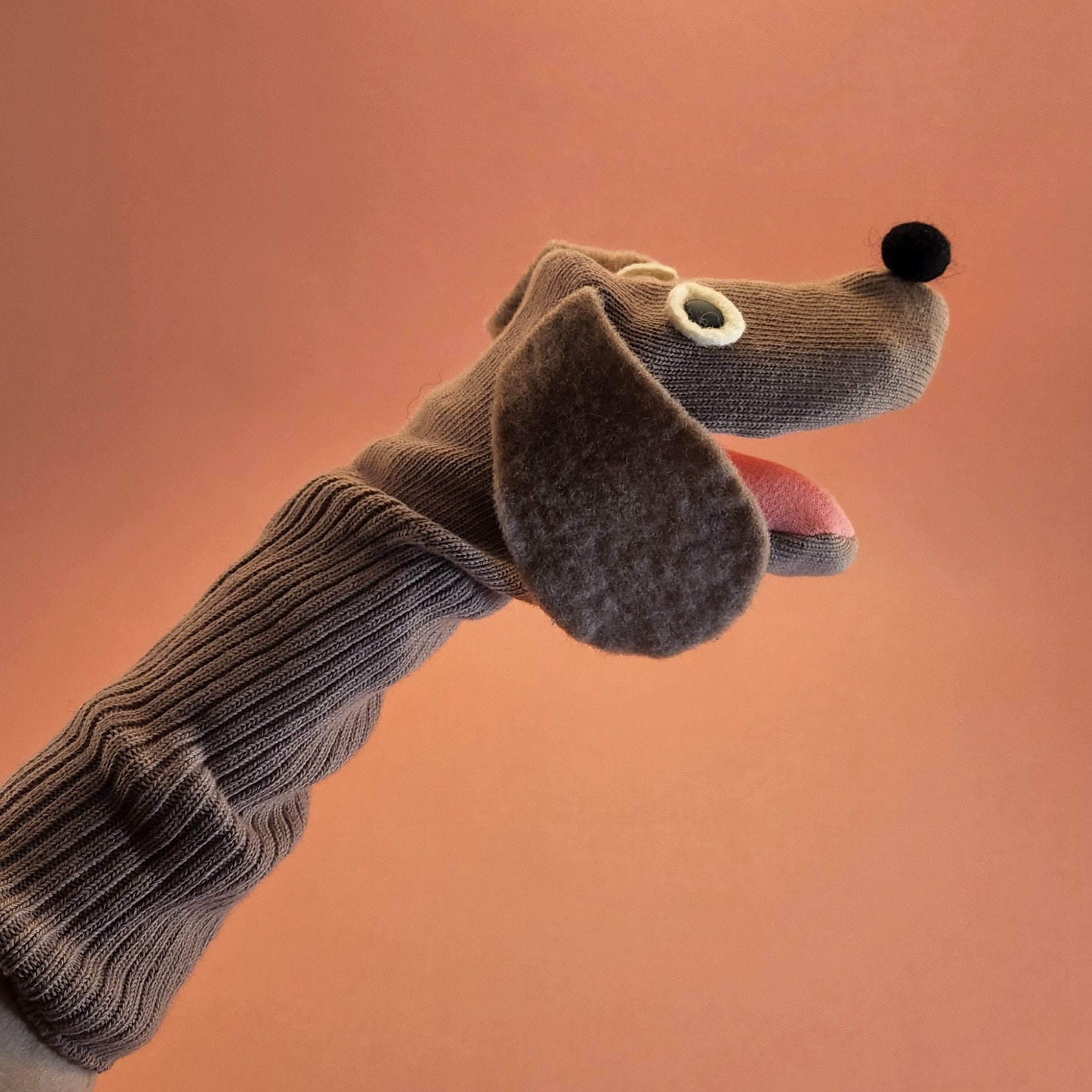 Sock Puppet- Cocoa the Dog Puppet - Etsy