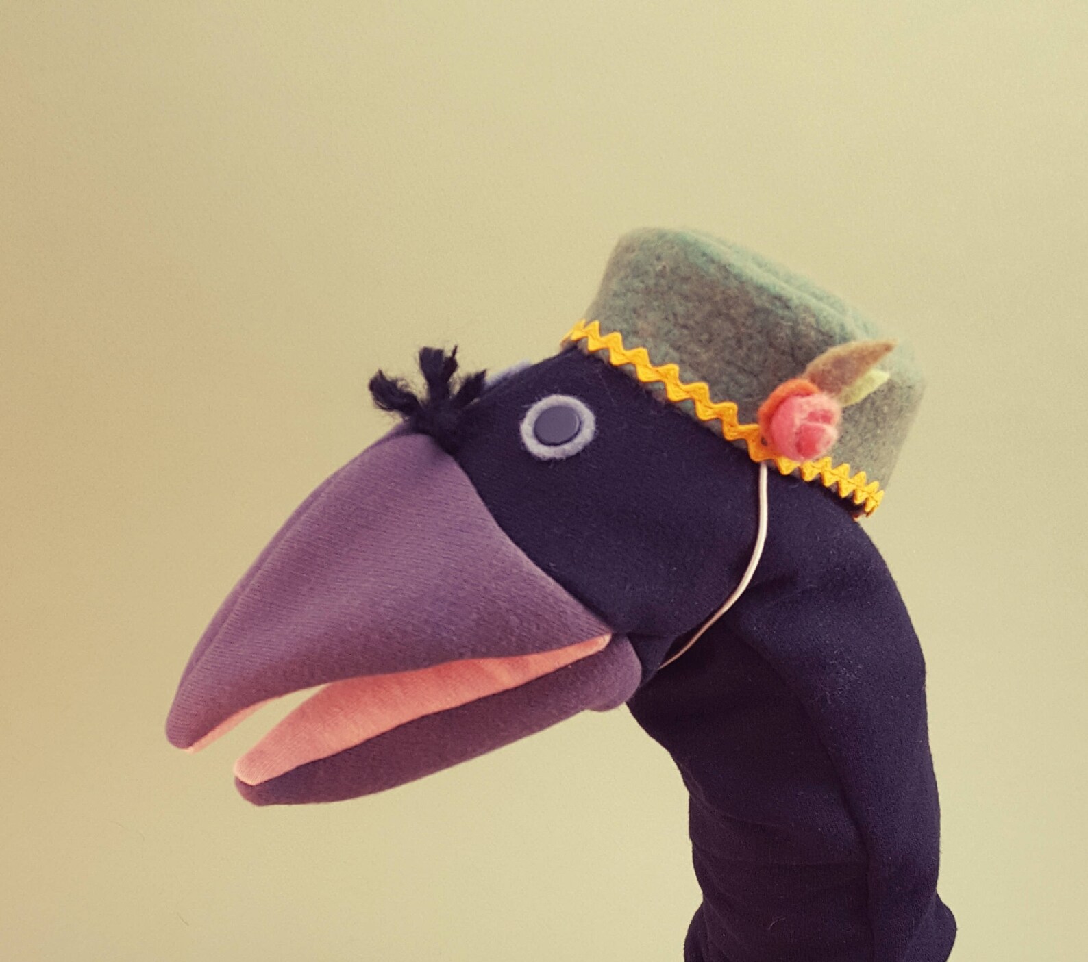 Hand Puppet Fancy Crow Etsy