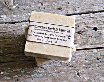 Oatmeal Milk Honey Soap -Colorado Honey Goat Milk Exfoliating Bar -All Natural Handmade Sensitive Skin Care Glycerin Soap