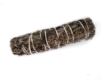 Black Sage Mugwort Smudge Stick 4" - Purifying Incense Wand - Herbal Cleansing Aromatherapy - Energy Clearing Protection Ritual Ceremonial