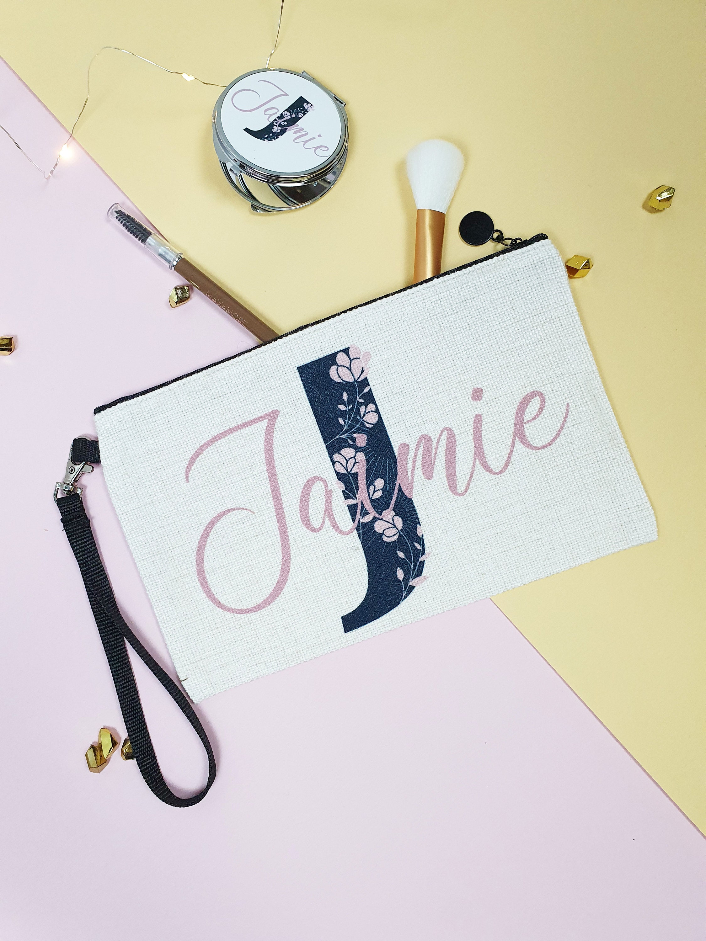 Makeup Bag Personalized Make up Bag With Initials/monogram Etsy UK