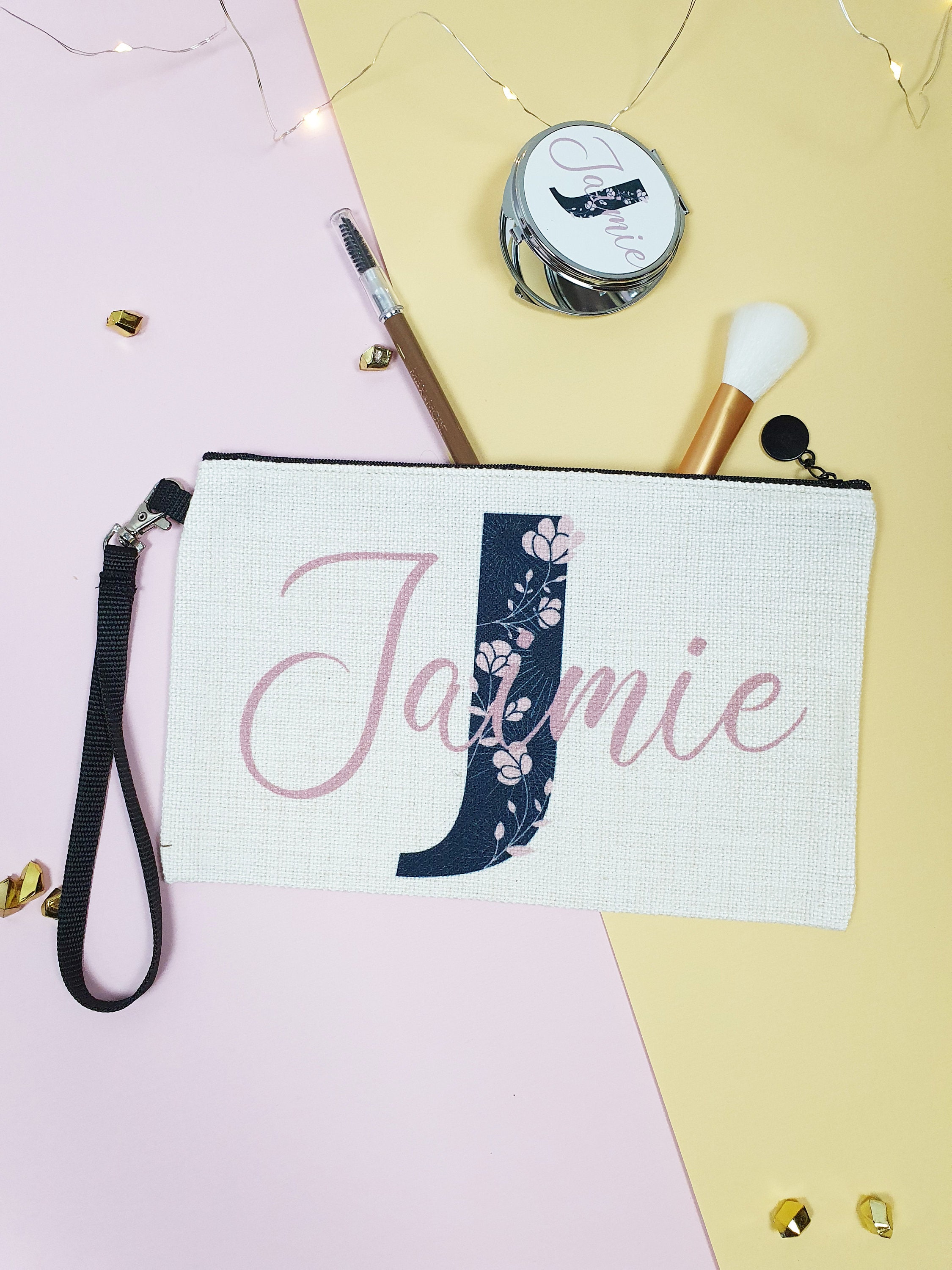 Makeup Bag Personalized Make up Bag With Initials/monogram Etsy UK