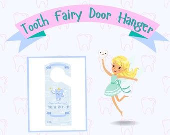 Tooth Fairy Lost Tooth Door Hanger, Lost Tooth Welcome Tooth Fairy Sign for child's door, PRINTABLE