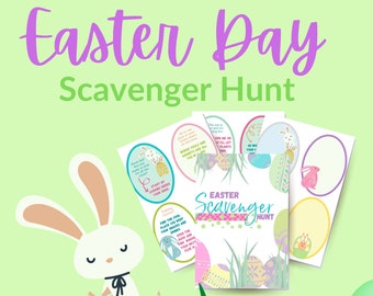 Easter Scavenger Hunt, Printable Easter Egg Hunt, Digital Instant Download
