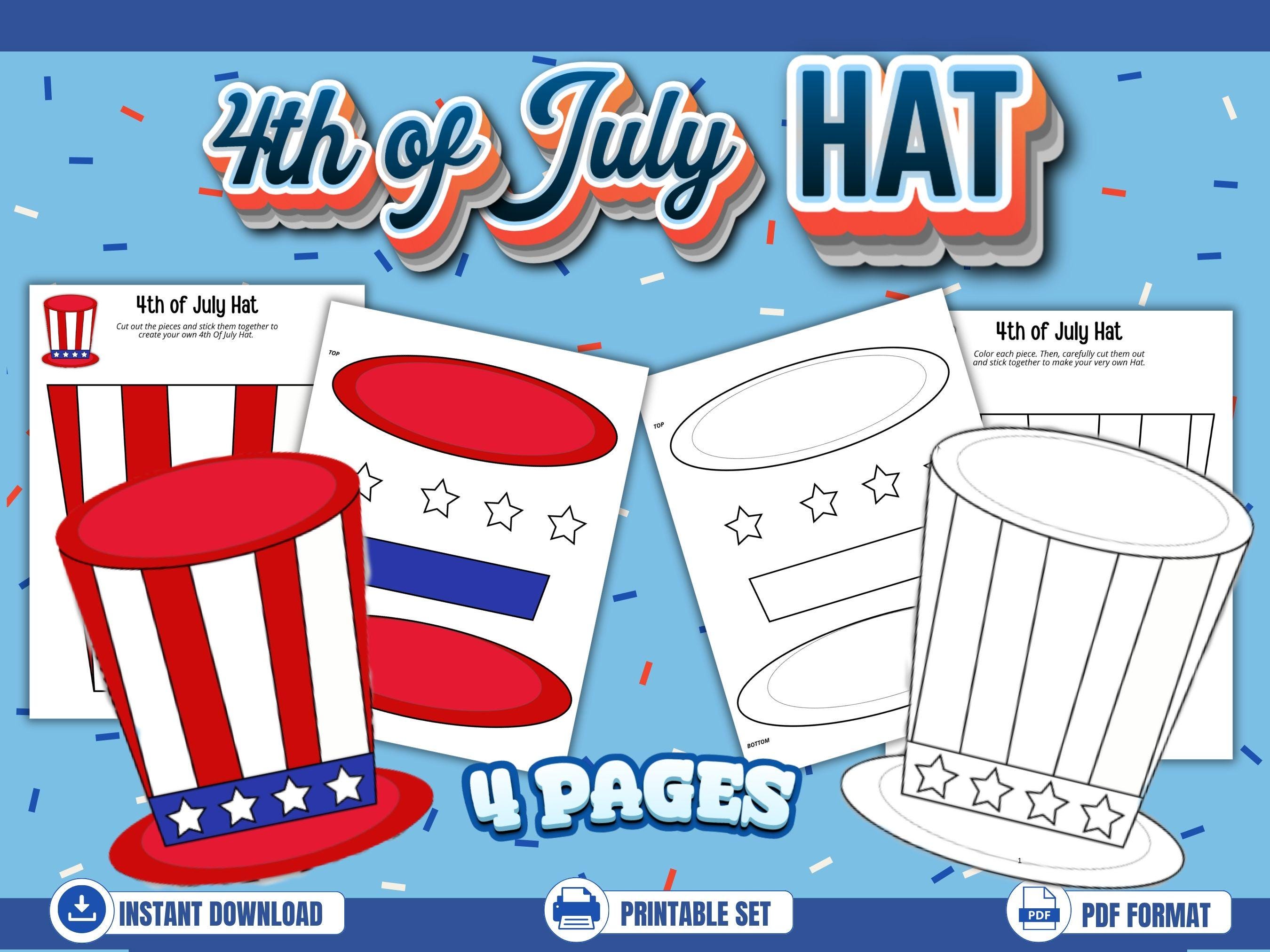 41 Easy Patriotic Crafts for Kids Even Parents Will Love 18 4th of July Hat Craft Printable Patriotic Hat Template Uncle Sam Hat…