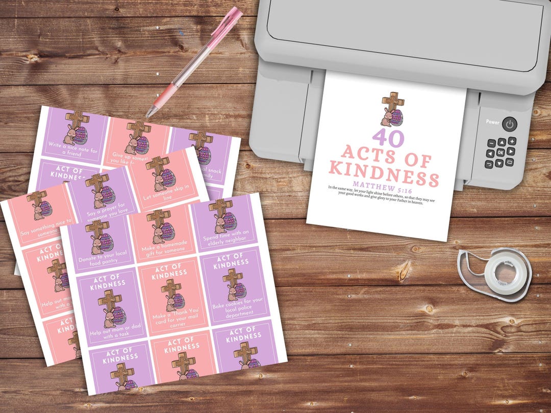 Lent Activities for Kids Printable – 40 Acts of Kindness Cards ...