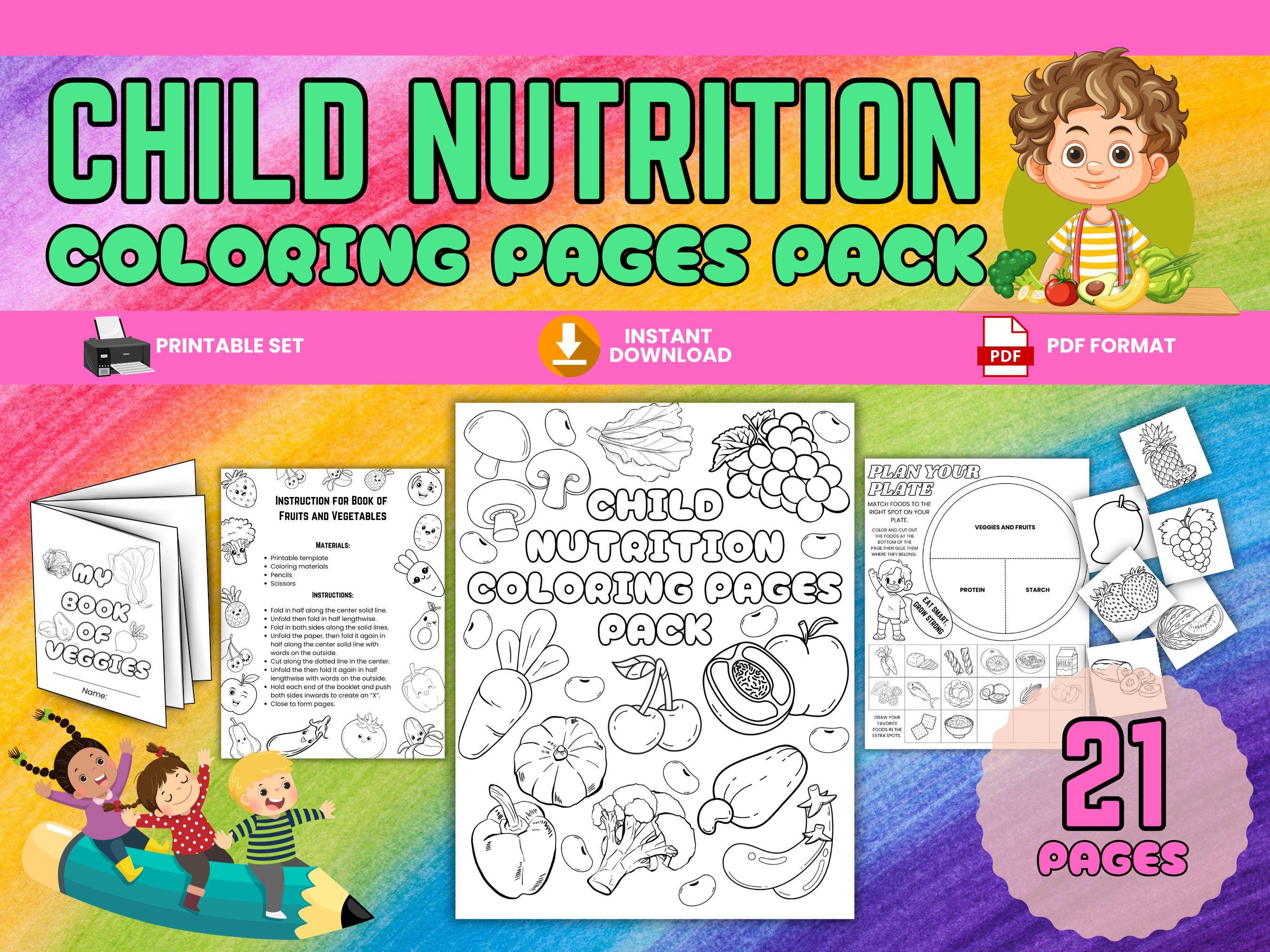 33 Awesome Food Crafts for Kids To Keep Them Entertained 25 Child Nutrition Coloring Pages Printable PDF, Healthy Eating…