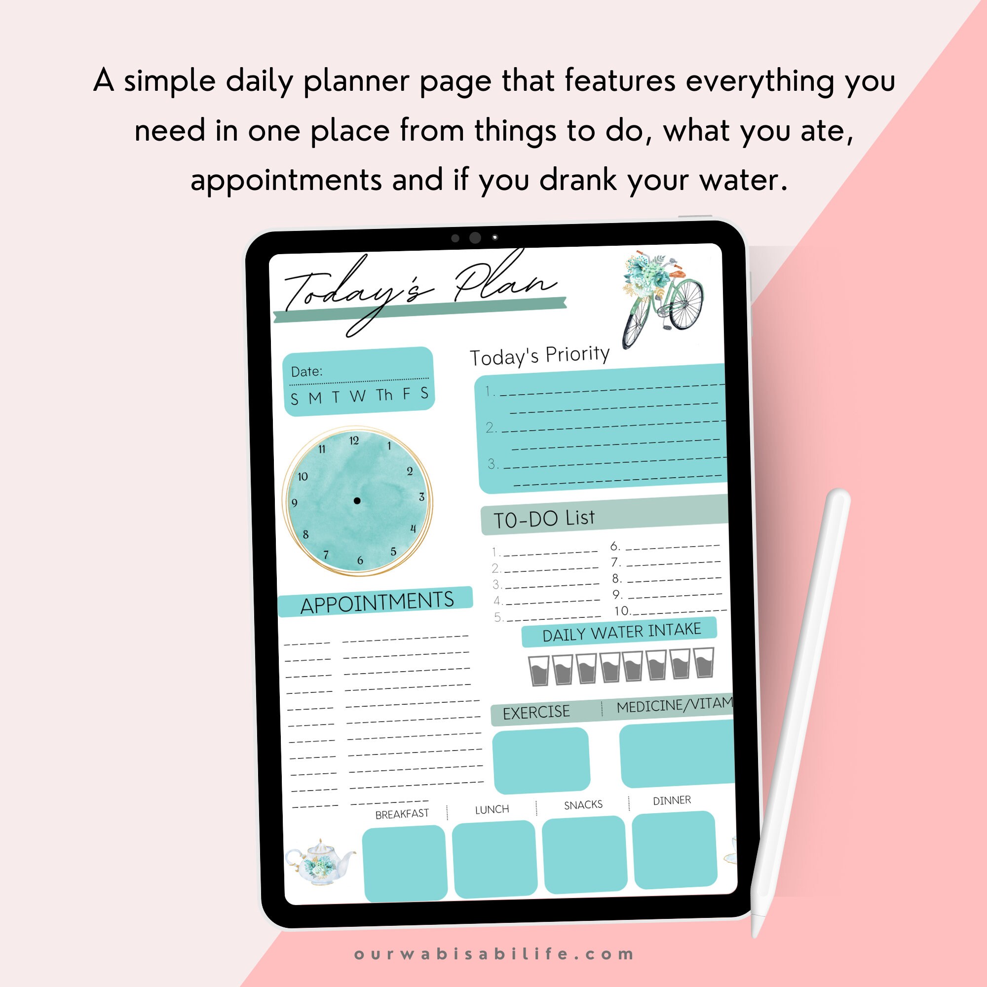 Daily Planner Printable, ADHD Digital Planner, Daily to Do List ...