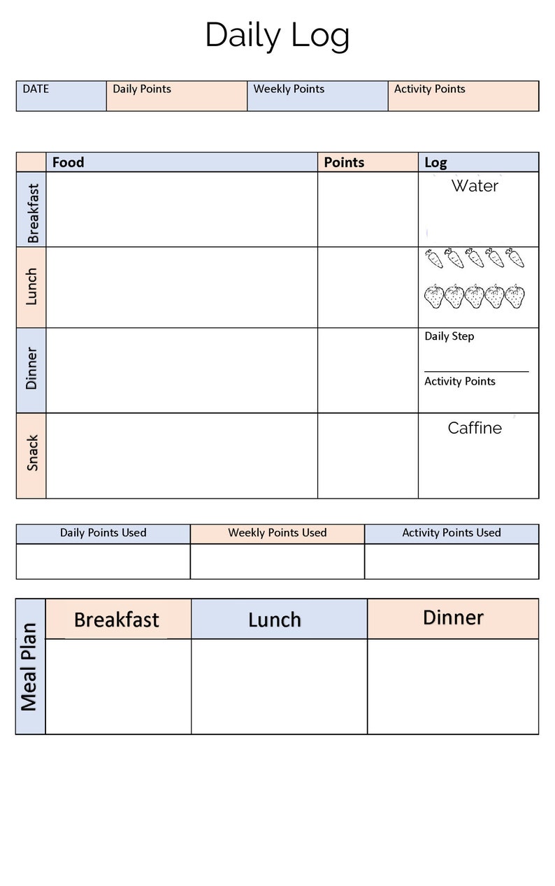 Printable Weight Watchers Weight Loss Charts and Goal Trackers Journal image 8