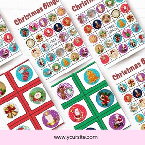 30 cartelle bingo natalizie stampabili, cartelle bingo natalizie per bambini, cartelle bingo facili, cartelle bingo natalizie digitali immagine 3
