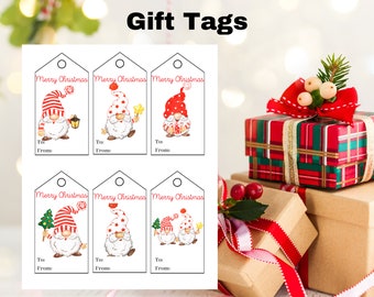 Gnome Christmas Gift Tags Printable Christmas Gift Tags Instant Download Printable Christmas Labels Gift Tags Merry Christmas Xmas