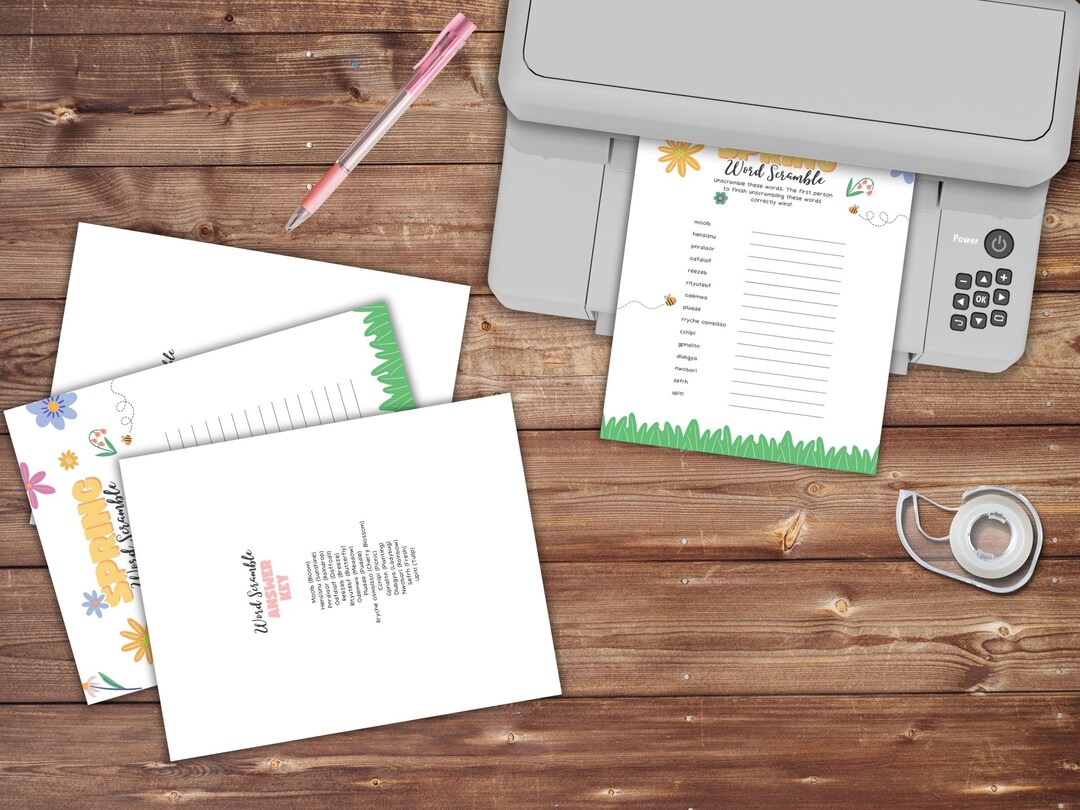 Spring Word Scramble Printable for Kids, Spring Activity Worksheet ...