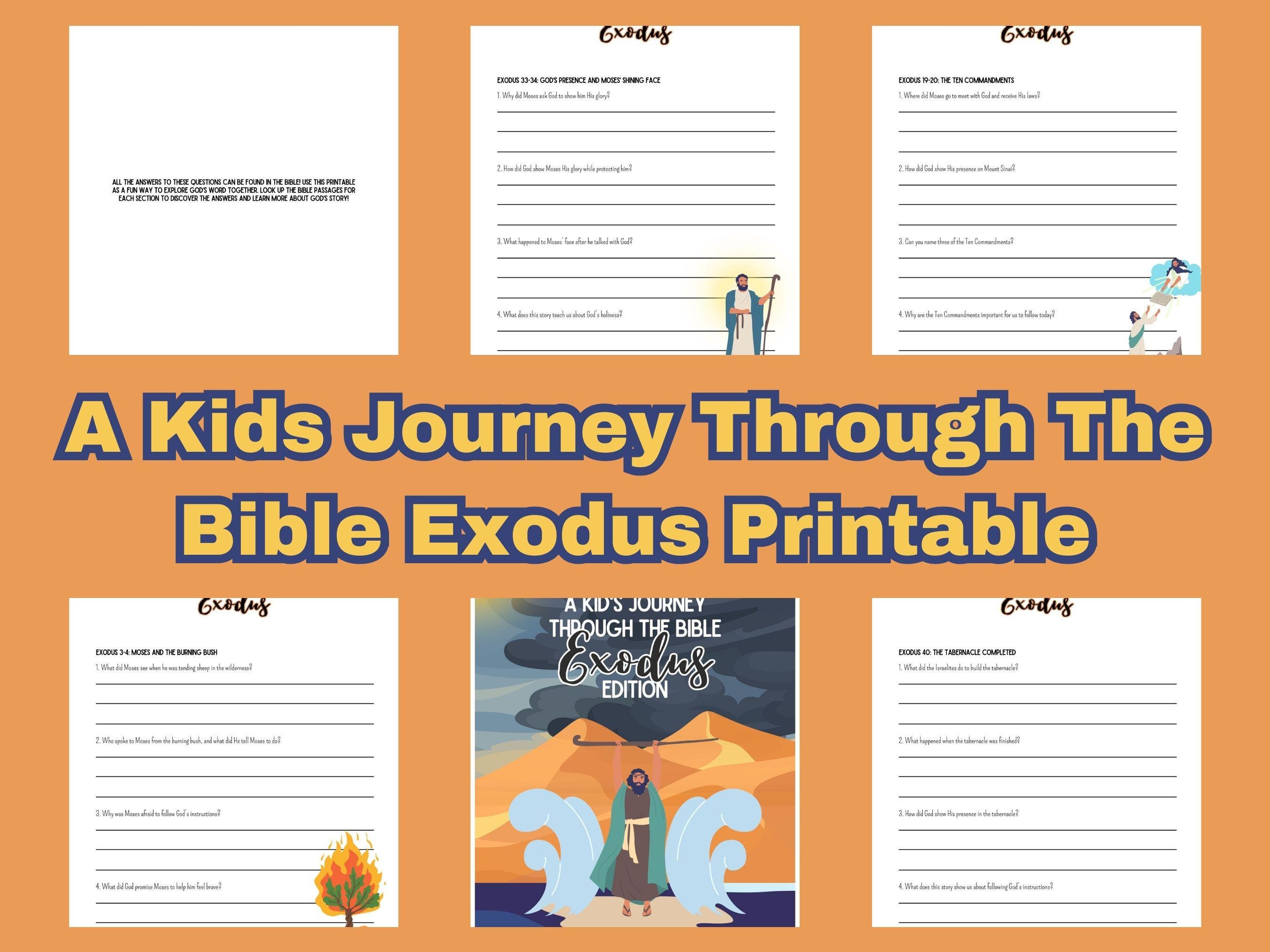 Kids Bible Study Exodus Printable | Sunday School Worksheets ...