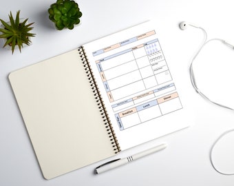 Weight Watchers-dagboekpagina, Daily Tracker (pdf-patroon)