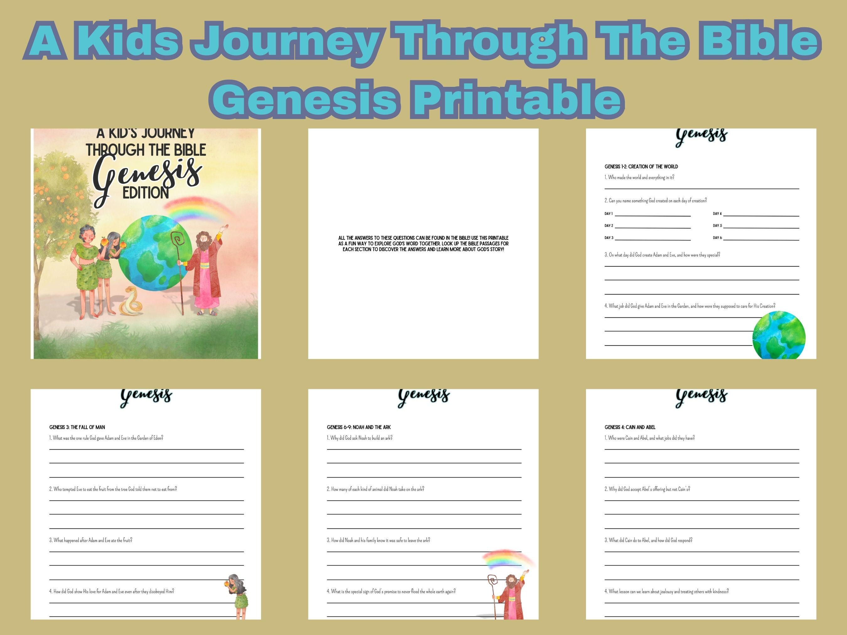 Genesis Bible Study for Kids Printable | Sunday School Worksheets ...