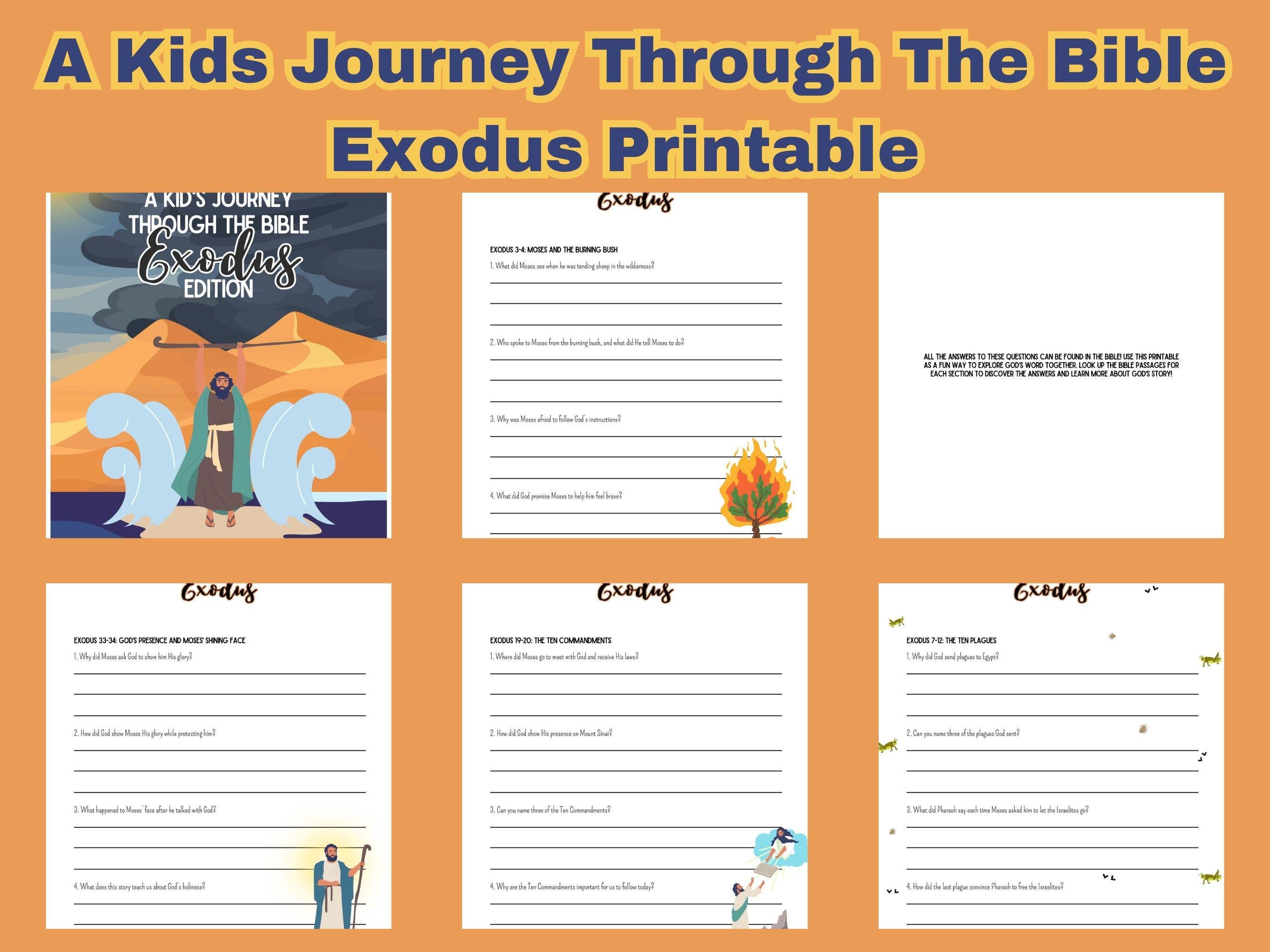 Kids Bible Study Exodus Printable | Sunday School Worksheets ...
