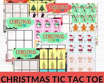 5 Printable Christmas Tic Tac Toe Game, Christmas Game for Kids, Digital Download, Instant Download