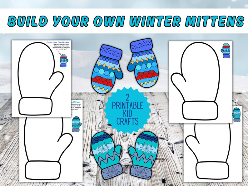 Build Your Own Winter Mittens Printable Craft | Kids Winter Art ...