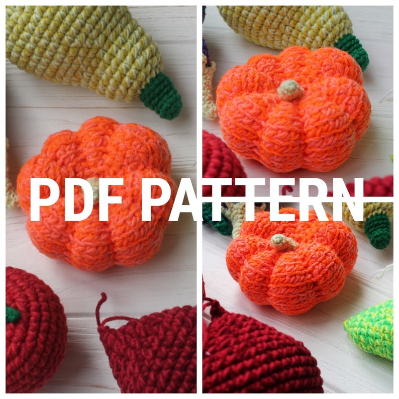 Amigurumi Crochet Pumpkin PDF Pattern Tutorial. Staffed Plush Etsy