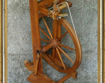 Antique Spinning Wheel | Germany 1920s | Spinnrad | Spinner | Wood | Bobbin | Single Treadle | Arcolaio Rouet Rueca