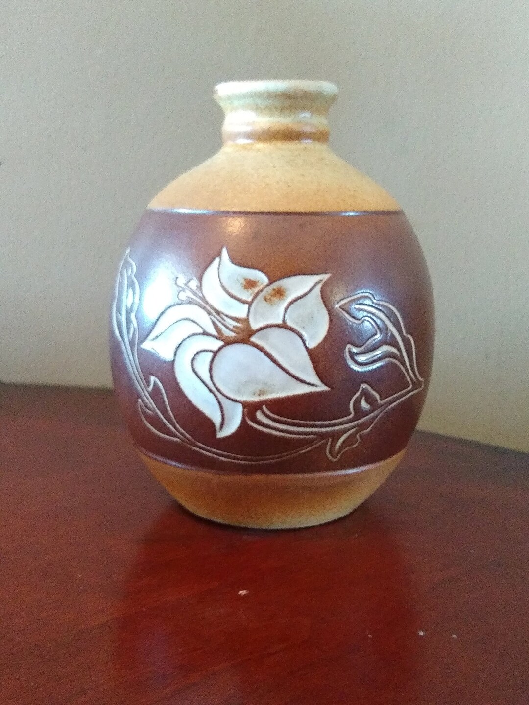 Vintage Pottery Craft USA Stoneware Studio Pottery Floral Vase Etsy