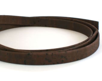 Cork strap brown stripe 1 cm