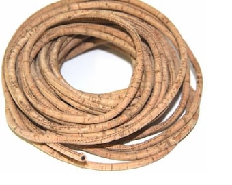 Cork rope 3 mm natural 40 inches