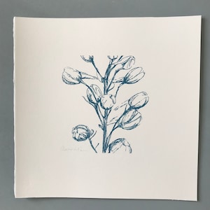 Delphinium/Larkspur Original Screen Print, Delphinium Original Screen Print, July Birth Flower, July Birthday Gift