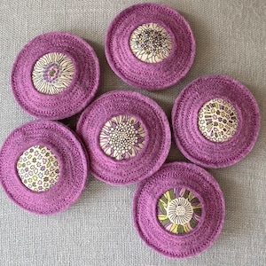 Wool Felt and Liberty Fabric Brooch Pin - Hydrangea
