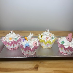 Easter Bunny Faux Cupcake Prop | Easter Tiered Tray Decor | Fake Cupcake
